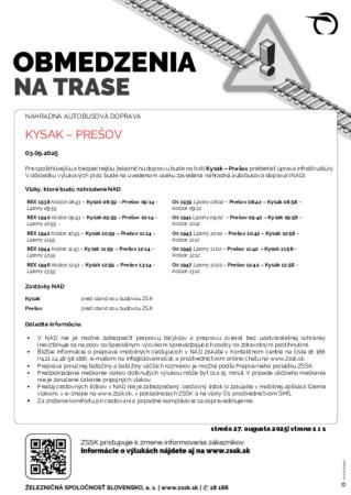 Výluka Kysak - Prešov 